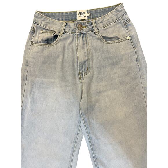 Princess Polly Women’s Wide Leg Jeans Raw Hem Light Wash High Rise Size 6 US 2 - Picture 5 of 8